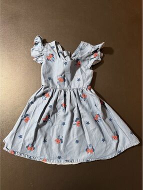 Disney Minnie Mouse Toddler Dress 2T Light Blue with Bow Back and Flutter Sleeve